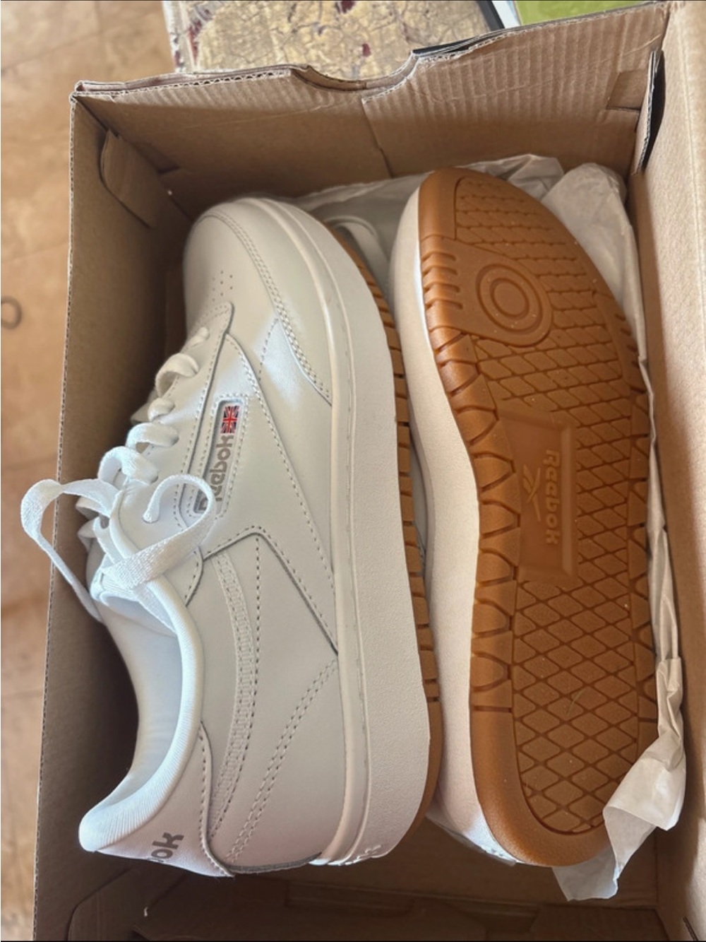 Reebok Kids White Sneakers with Gum Outsole